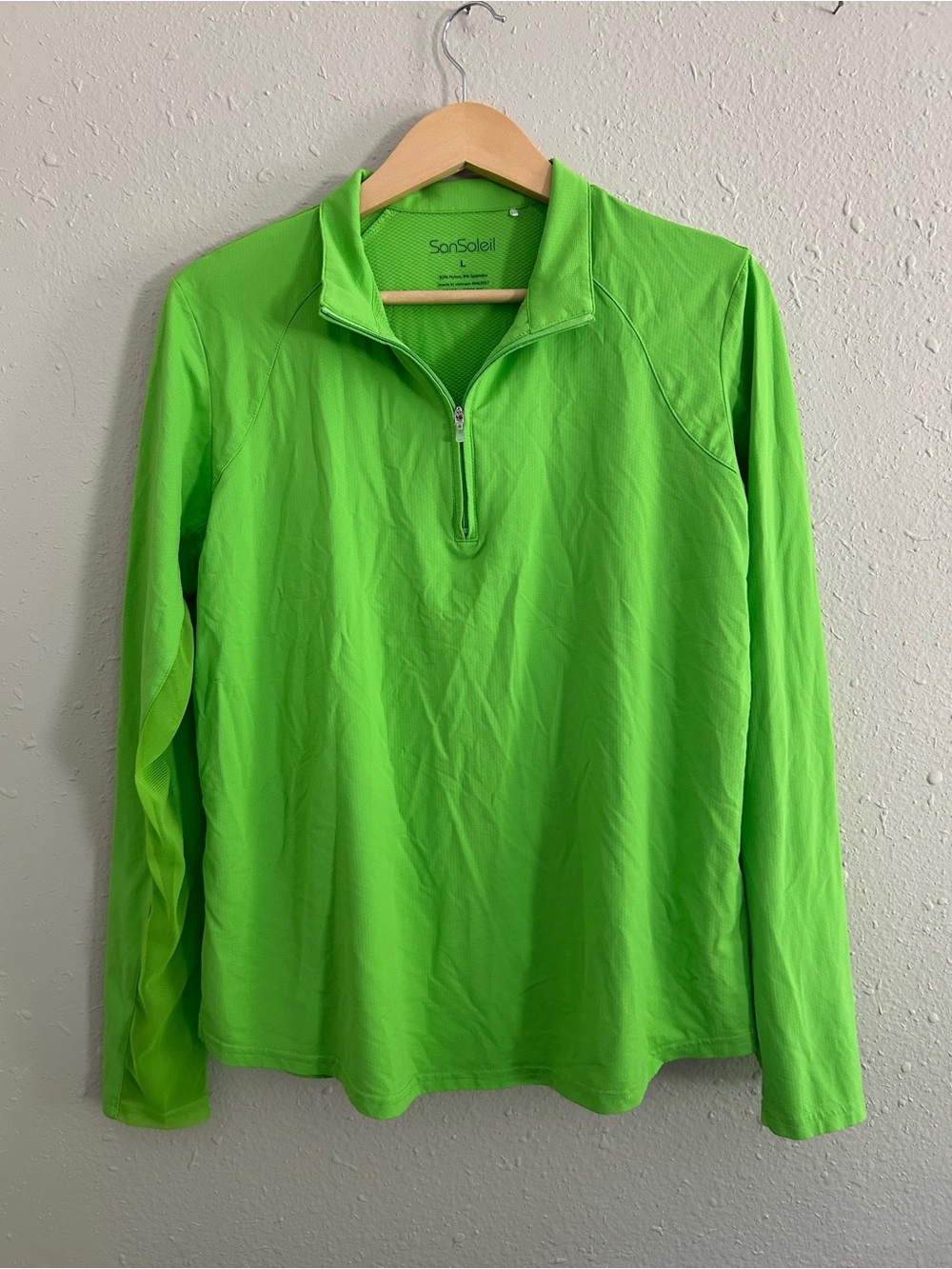 SanSoleil Bright Green Performance Top UV 50+ Cooling Stretch Golf Comfy Active